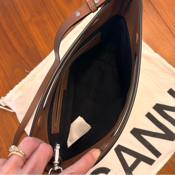 Ganni Cream and Brown Tote with Colorful Design - Picture 3 of 5